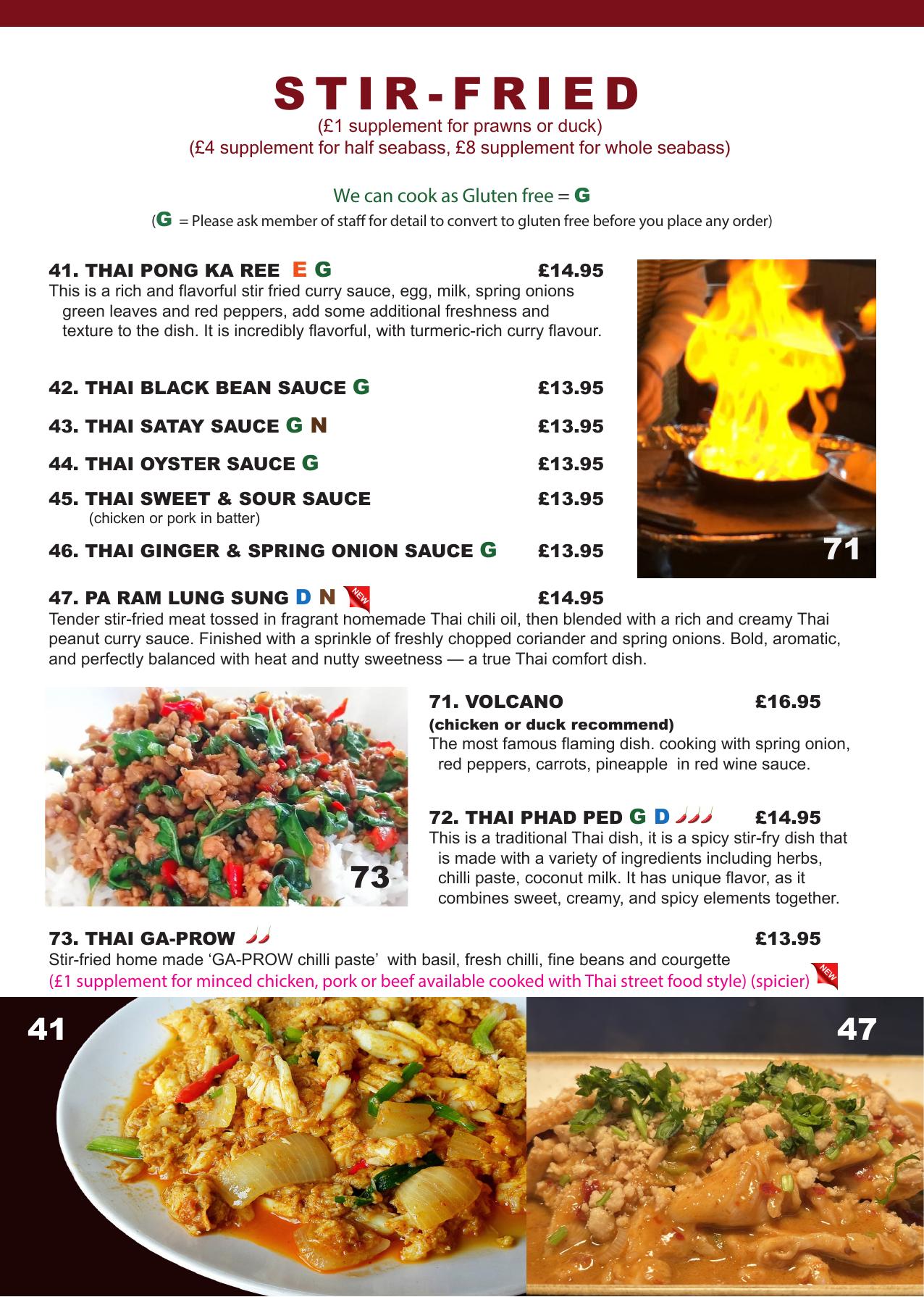 Sunthai Menu Thai Sun Restaurant