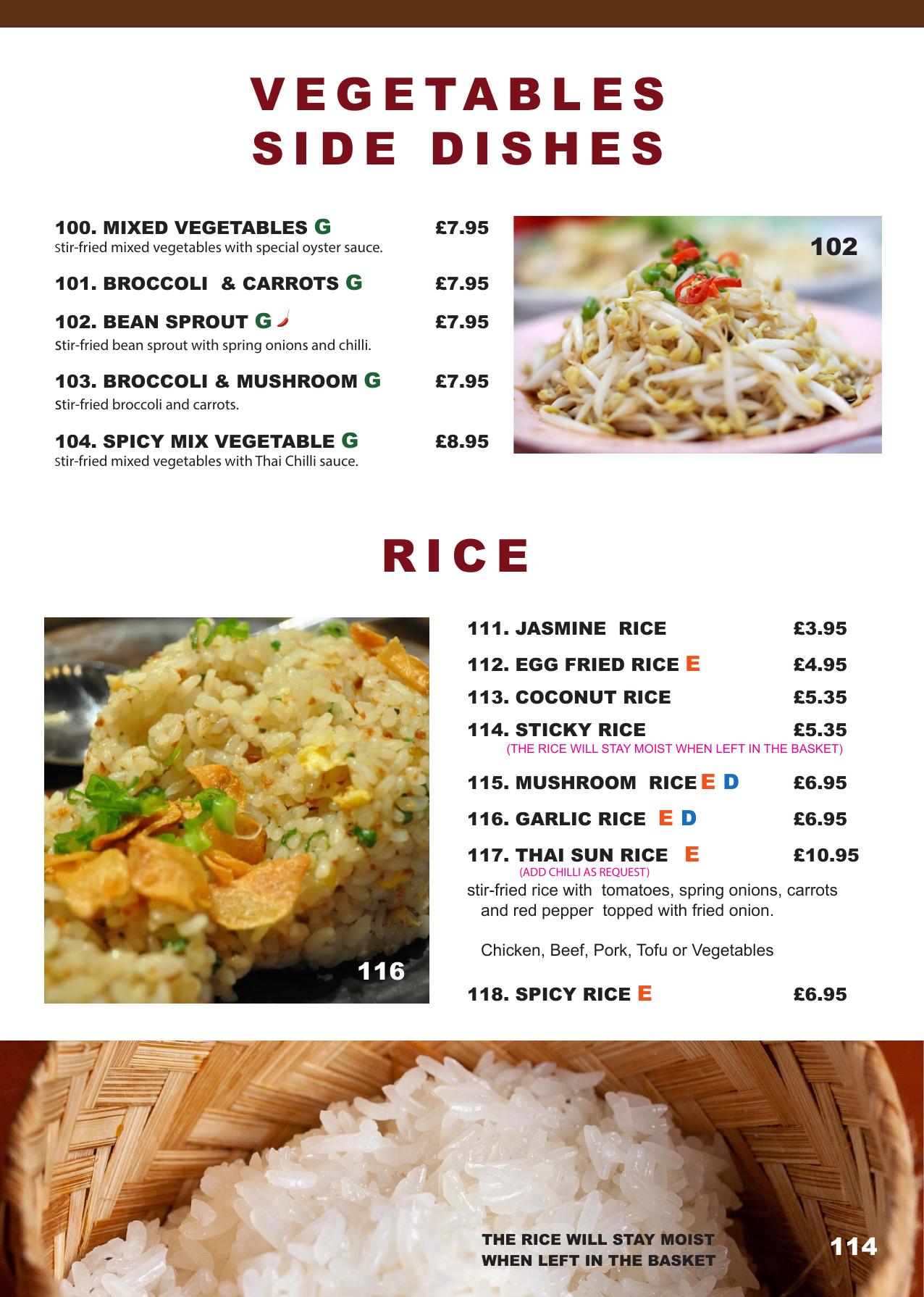 Sunthai Menu Thai Sun Restaurant